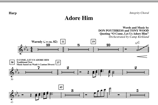 Camp Kirkland Adore Him - Harp sheet music notes and chords. Download Printable PDF.