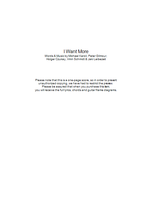 Can I Want More sheet music notes and chords arranged for Guitar Chords/Lyrics