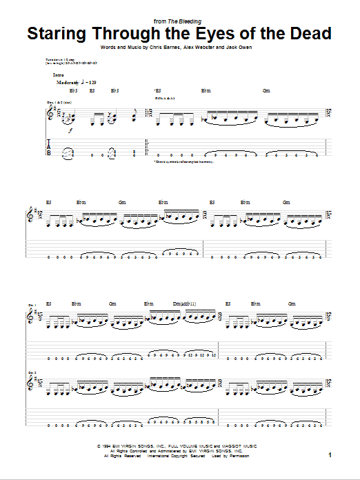 Cannibal Corpse Staring Through The Eyes Of The Dead sheet music notes and chords arranged for Guitar Tab