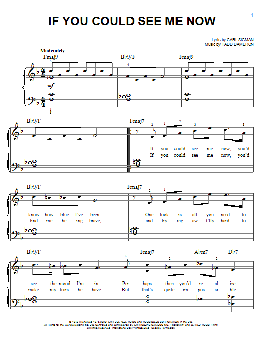 Carl Sigman If You Could See Me Now sheet music notes and chords arranged for Easy Guitar