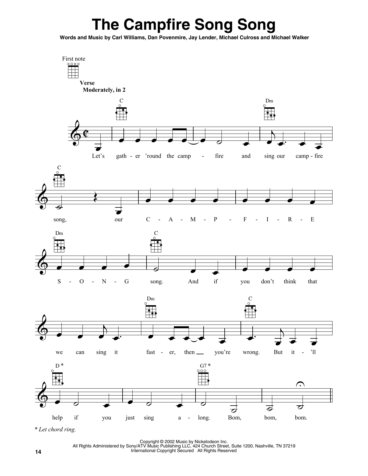 Carl Williams The Campfire Song Song sheet music notes and chords arranged for Banjo Tab