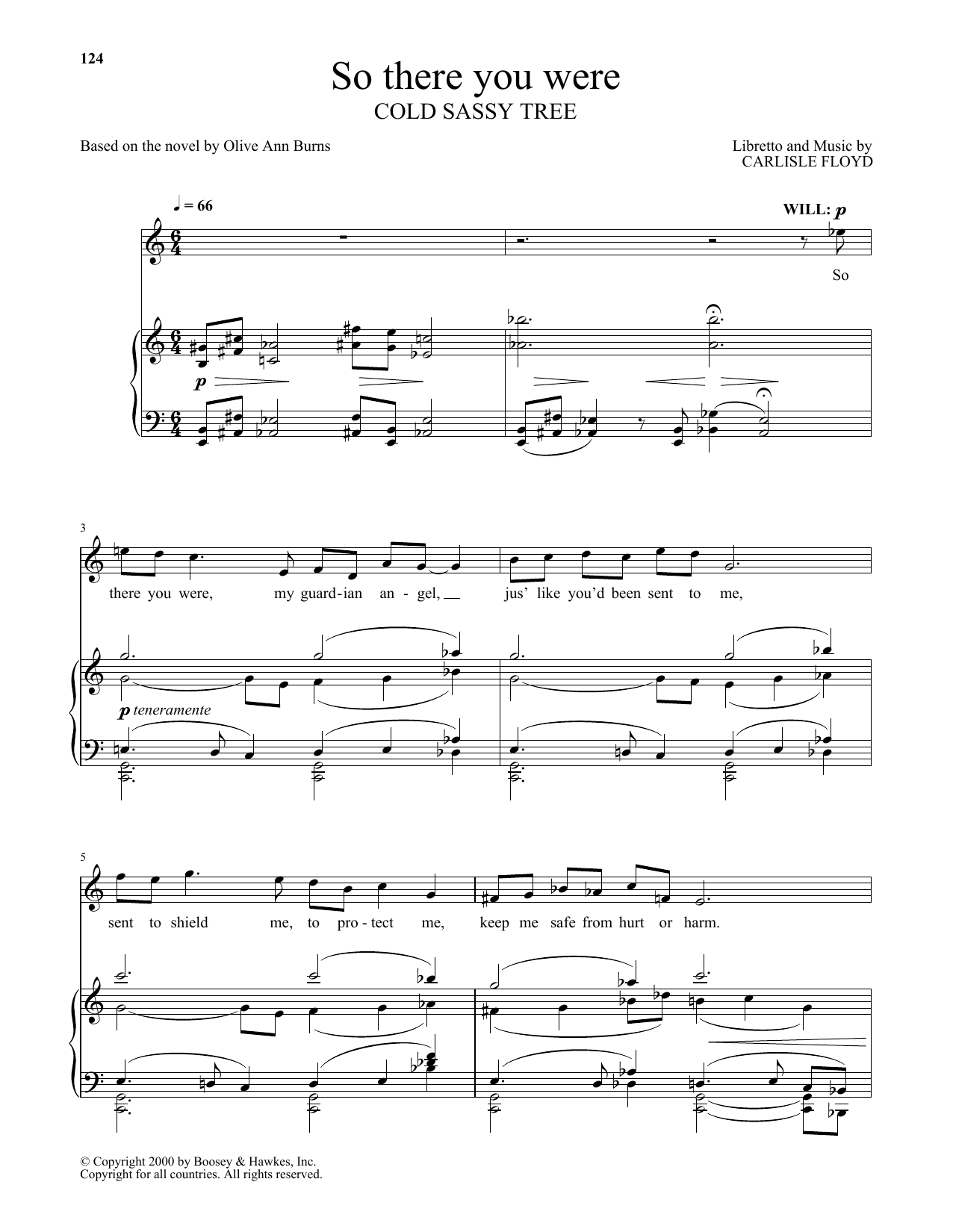Carlisle Floyd So there you were (from Cold Sassy Tree) sheet music notes and chords arranged for Piano & Vocal