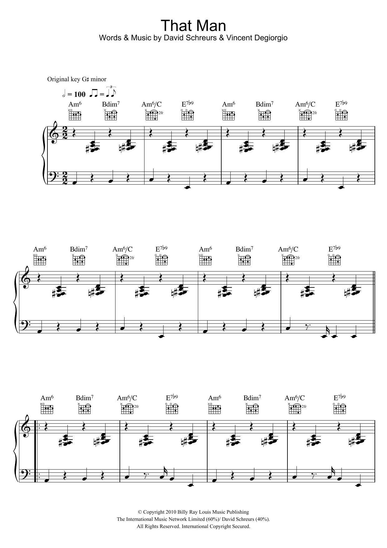 Caro Emerald That Man sheet music notes and chords arranged for Piano, Vocal & Guitar Chords