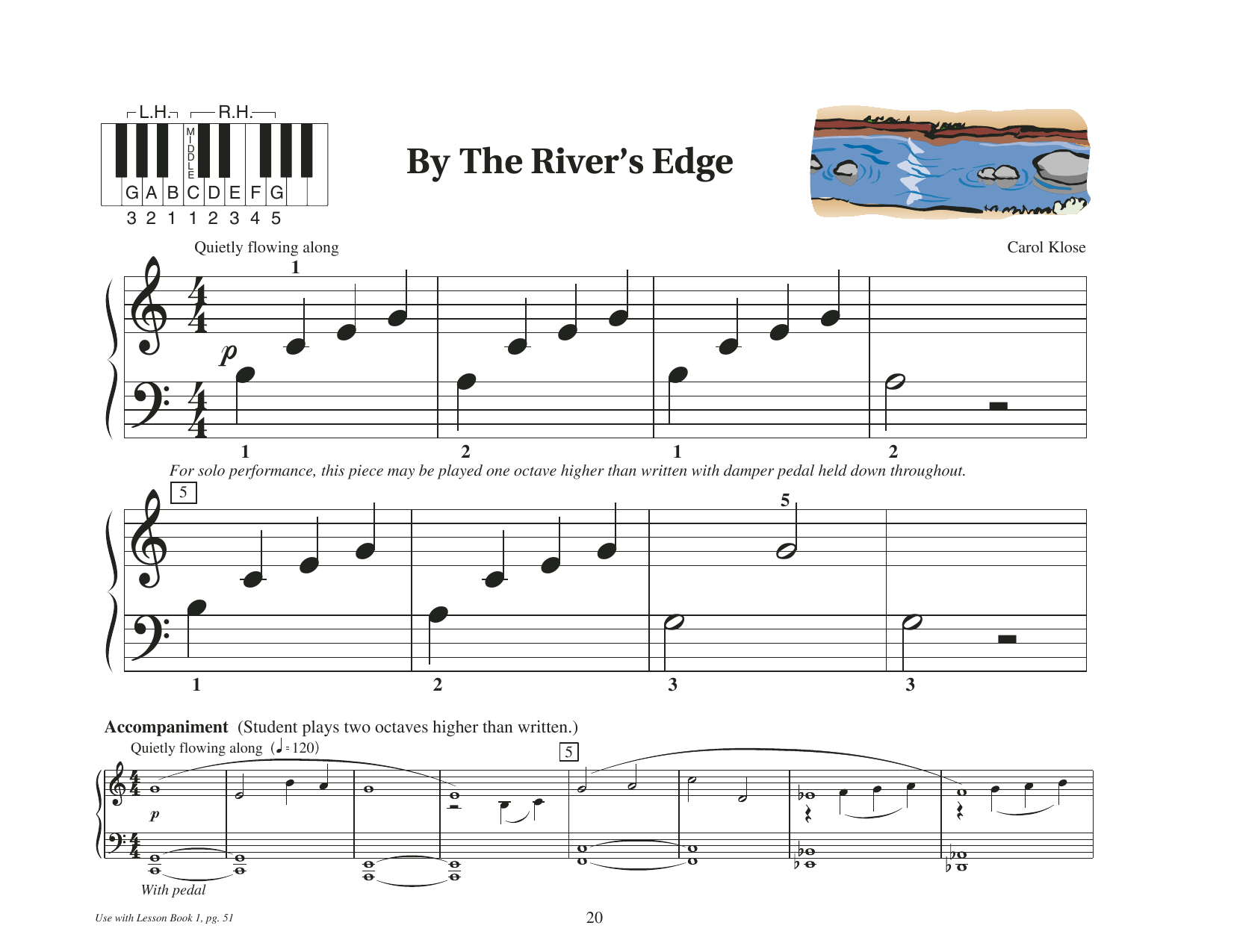 Carol Klose By The River's Edge sheet music notes and chords arranged for Educational Piano