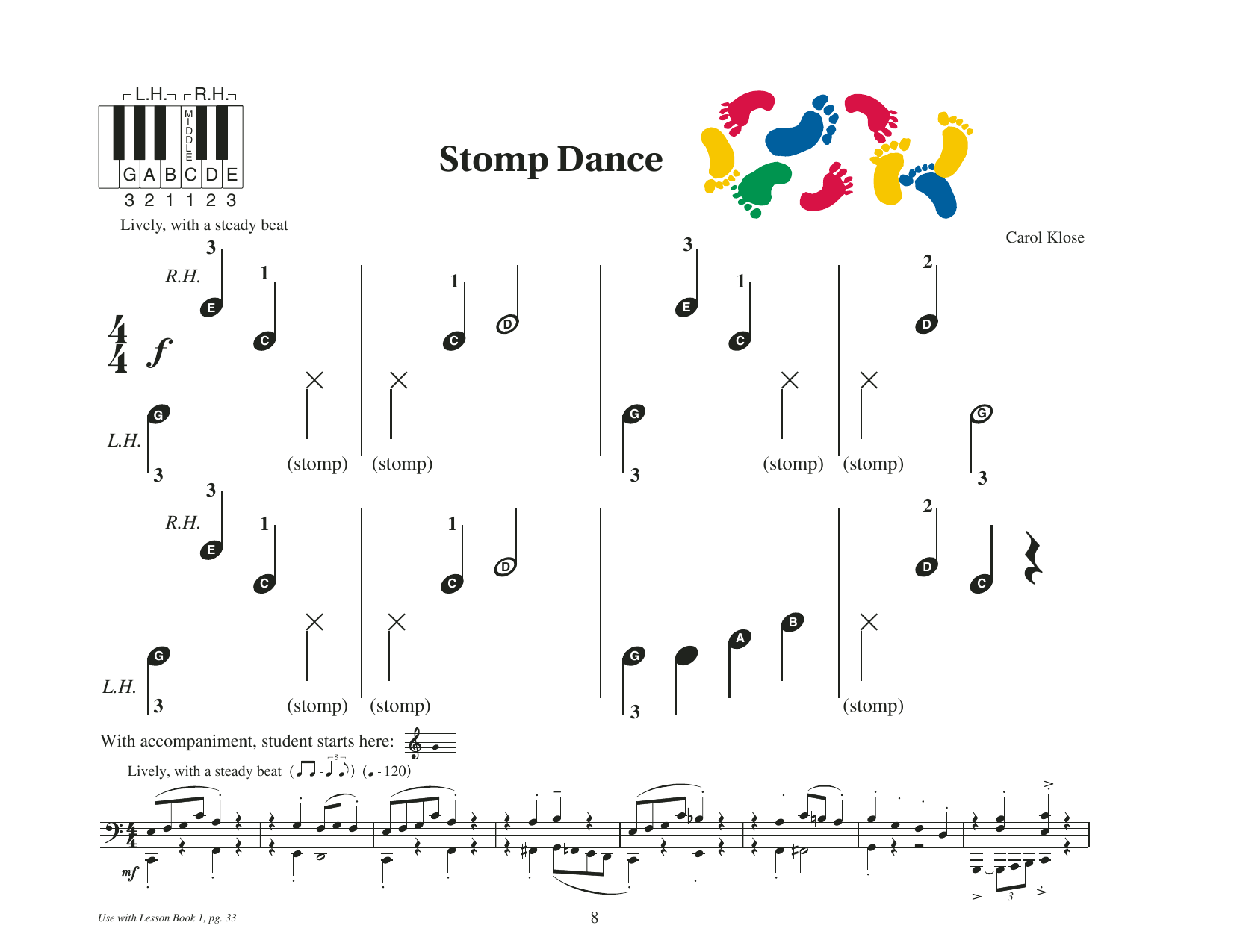 Carol Klose Stomp Dance sheet music notes and chords arranged for Educational Piano