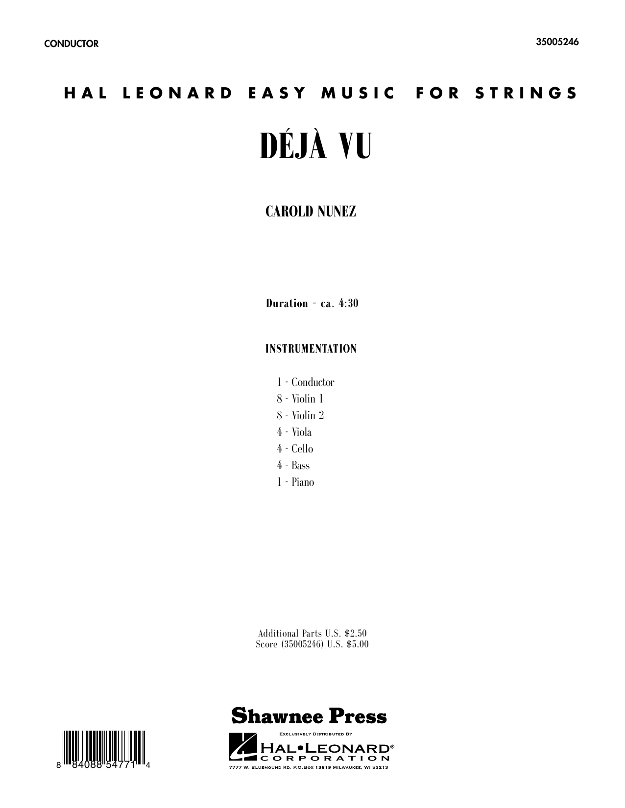 Carold Nunez Deja Vu - Full Score sheet music notes and chords arranged for Orchestra