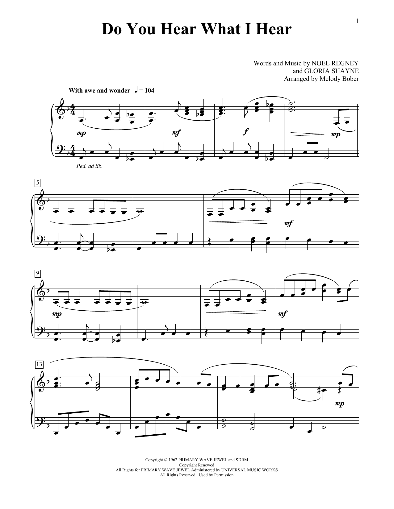 Carole King Do You Hear What I Hear sheet music notes and chords arranged for Piano Duet