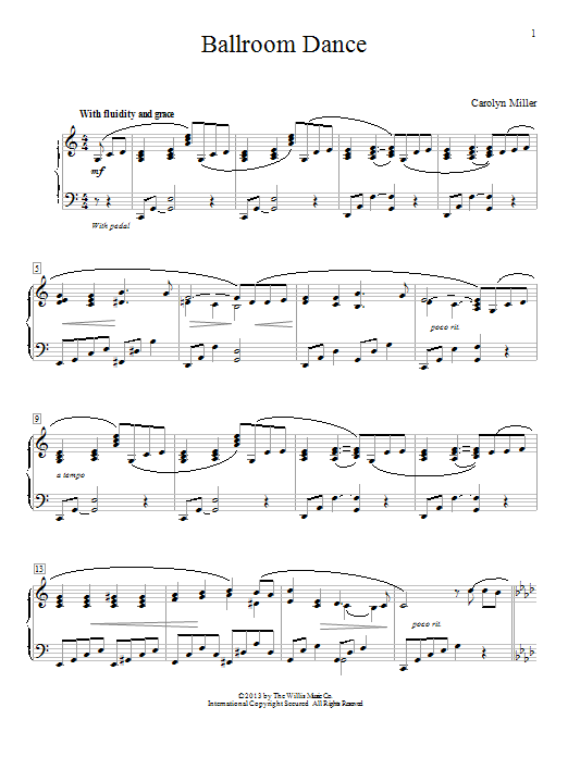 Carolyn Miller Ballroom Dance sheet music notes and chords arranged for Educational Piano