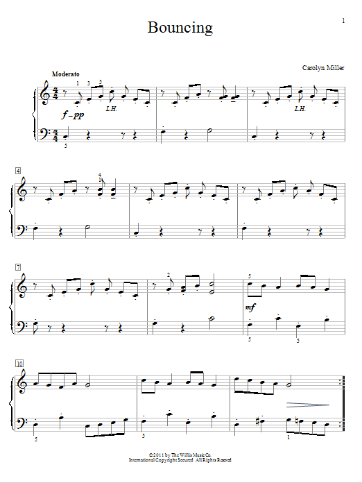 Carolyn Miller Bouncing sheet music notes and chords arranged for Educational Piano