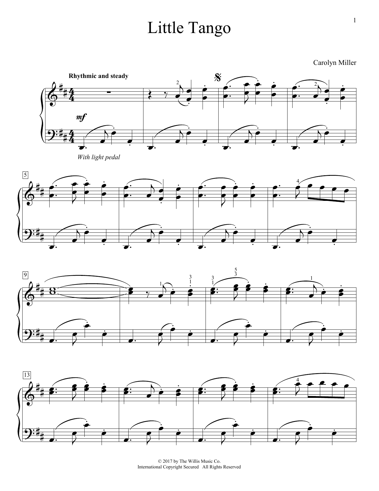 Carolyn Miller Little Tango sheet music notes and chords arranged for Educational Piano