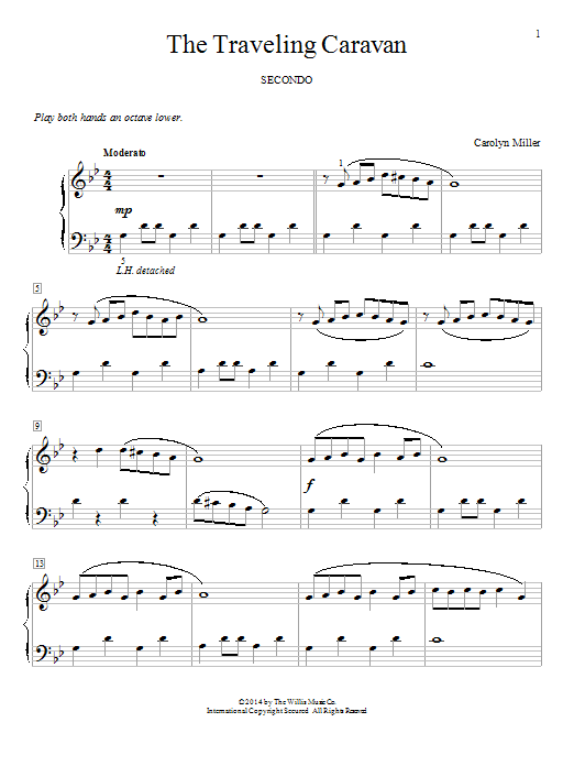 Carolyn Miller The Traveling Caravan sheet music notes and chords arranged for Piano Duet