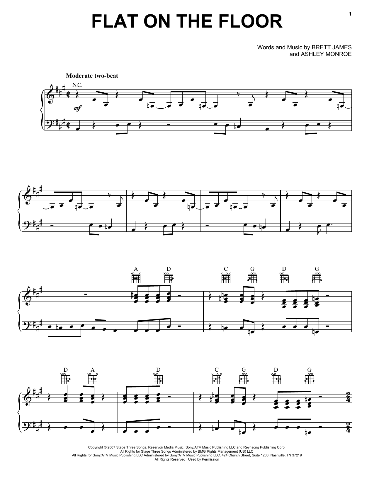 Carrie Underwood Flat On The Floor sheet music notes and chords arranged for Piano, Vocal & Guitar Chords (Right-Hand Melody)