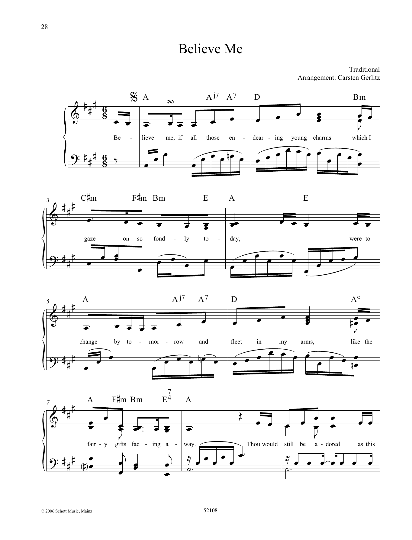 Carsten Gerlitz Believe Me sheet music notes and chords arranged for Piano Solo