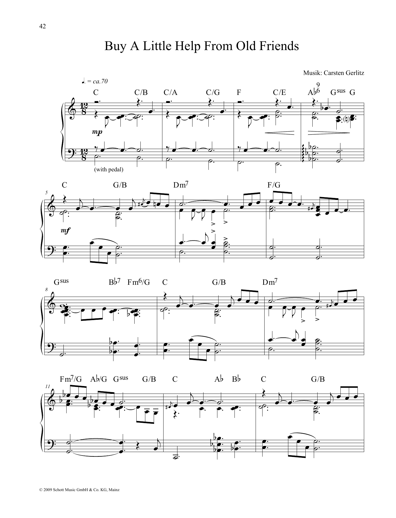 Carsten Gerlitz Buy a Little Help From Old Friends sheet music notes and chords arranged for Piano Solo
