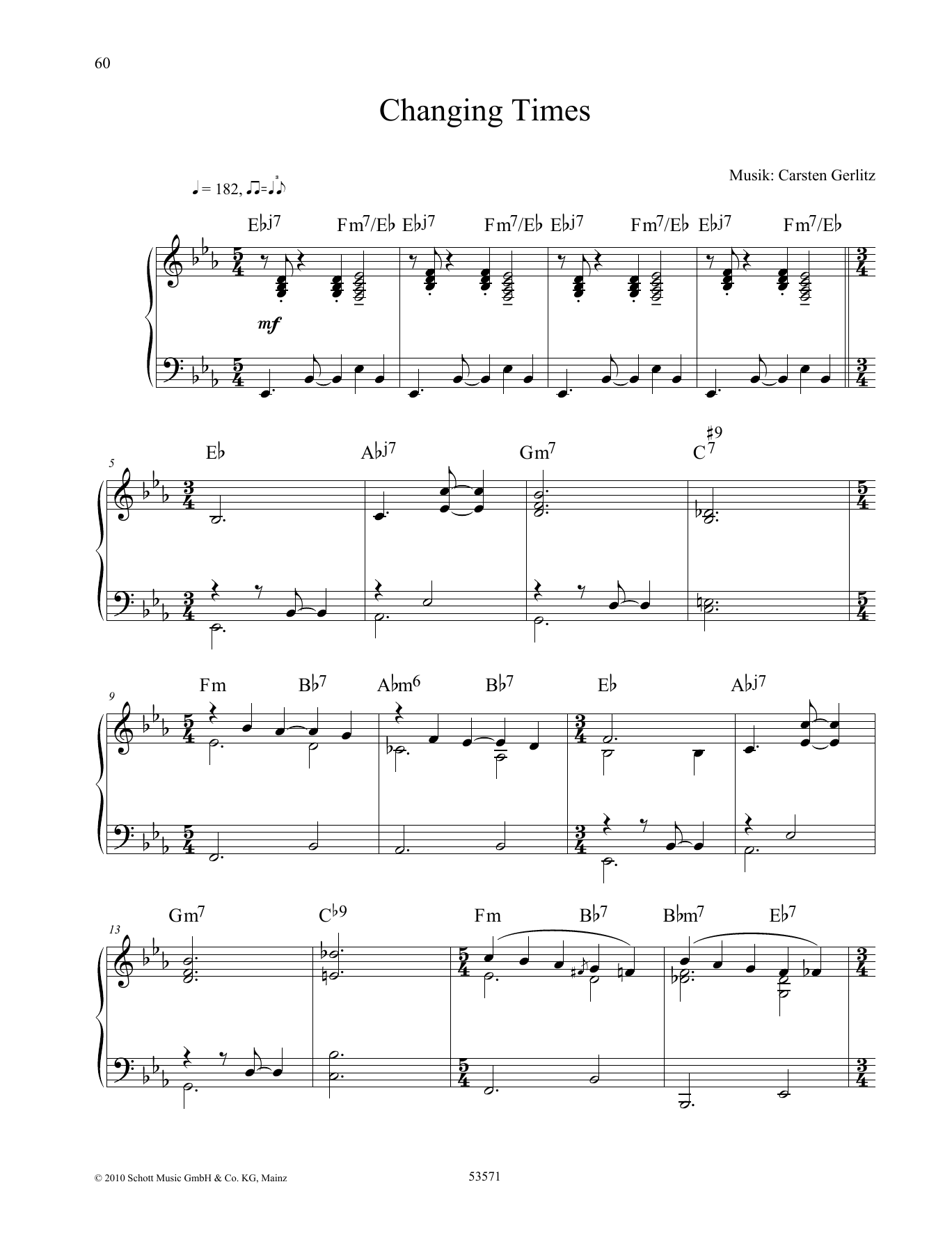 Carsten Gerlitz Changing Times sheet music notes and chords arranged for Piano Solo
