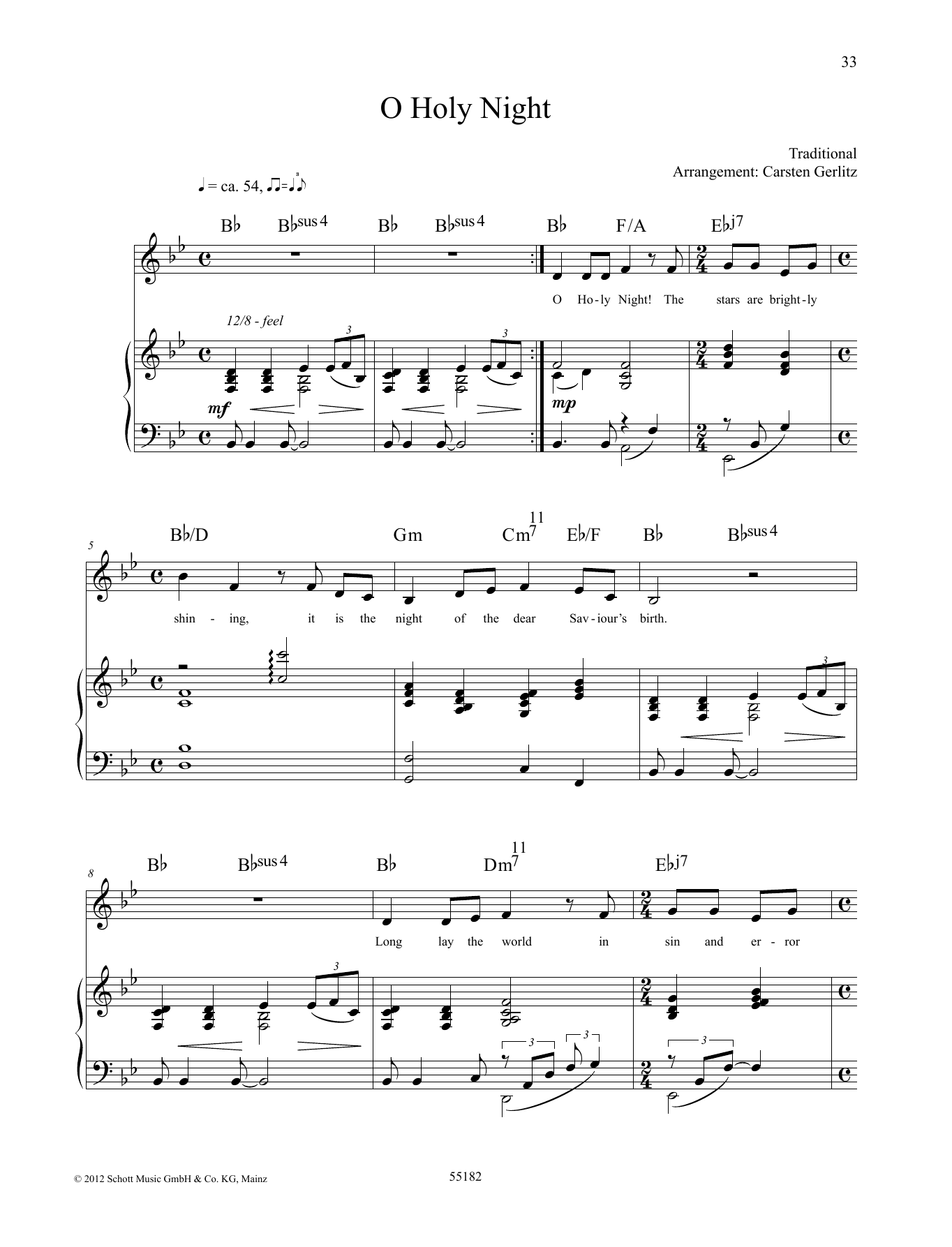 Carsten Gerlitz O Holy Night sheet music notes and chords arranged for Piano & Vocal