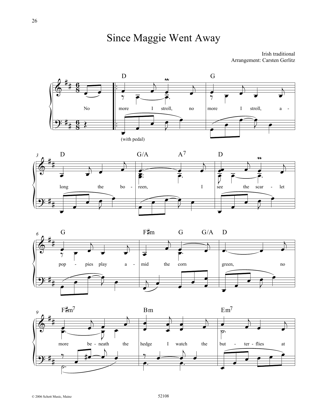 Carsten Gerlitz Since Maggie Went Away sheet music notes and chords arranged for Piano Solo