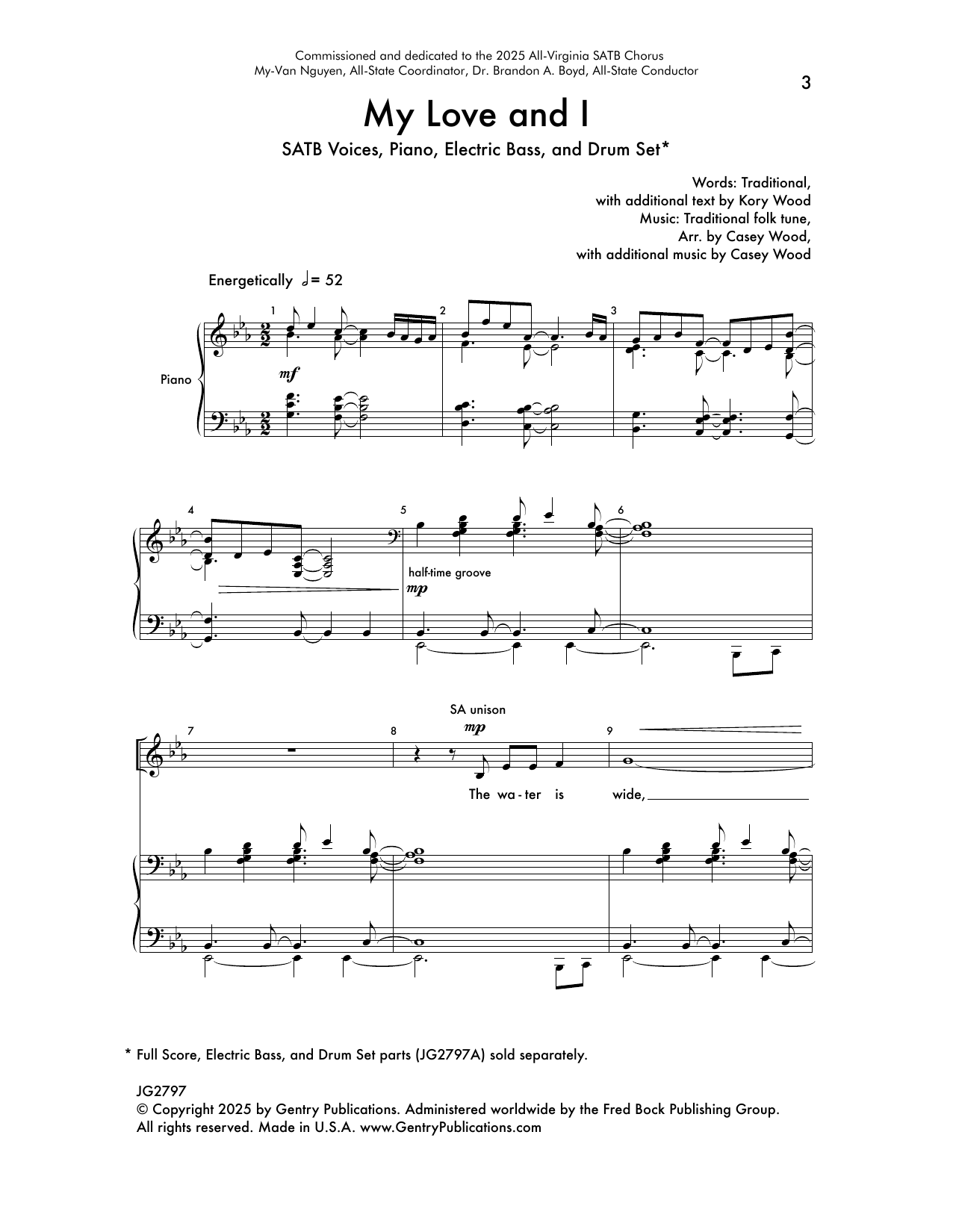 Casey Wood My Love And I sheet music notes and chords arranged for SATB Choir