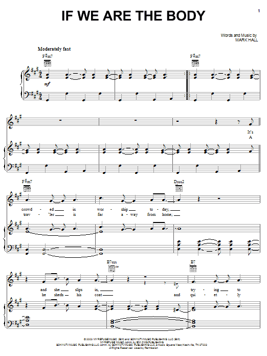 Casting Crowns If We Are The Body sheet music notes and chords arranged for Easy Piano