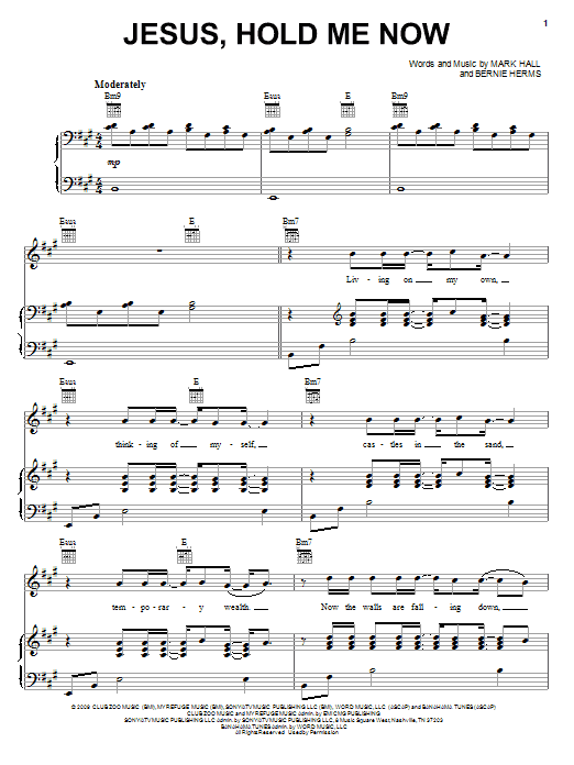 Casting Crowns Jesus, Hold Me Now sheet music notes and chords arranged for Piano, Vocal & Guitar Chords (Right-Hand Melody)