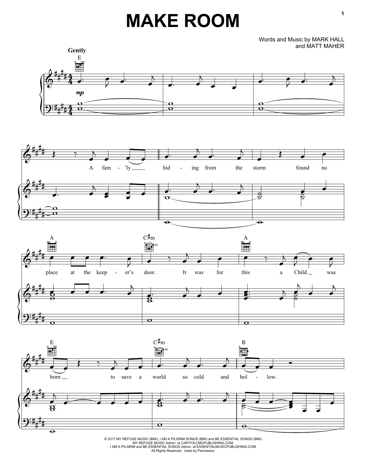Casting Crowns Make Room (feat. Matt Maher) sheet music notes and chords arranged for Piano, Vocal & Guitar Chords (Right-Hand Melody)