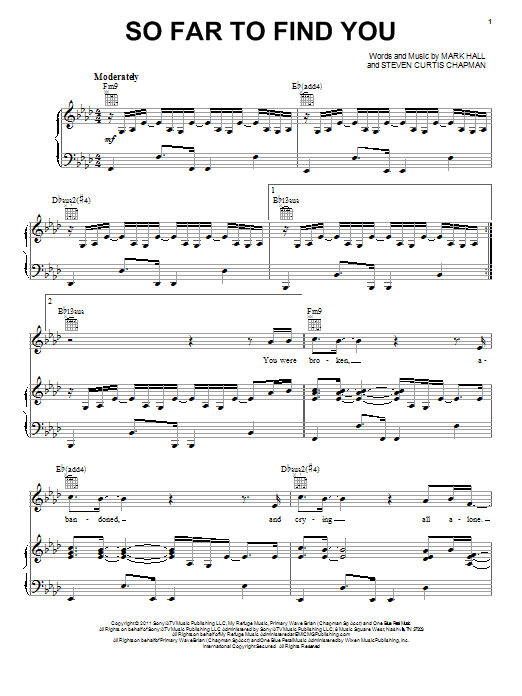 Casting Crowns So Far To Find You sheet music notes and chords arranged for Piano, Vocal & Guitar Chords (Right-Hand Melody)