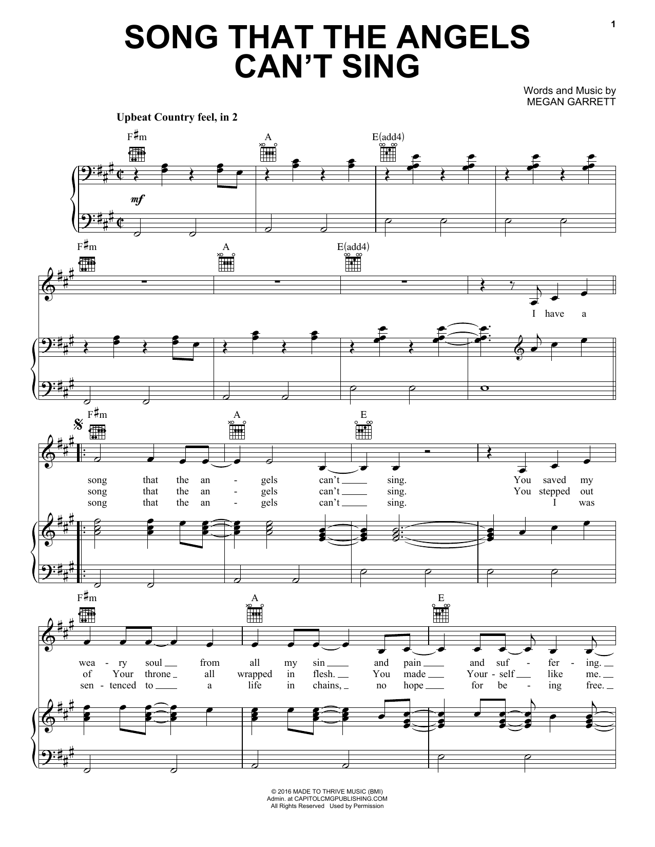Casting Crowns Song That The Angels Can't Sing sheet music notes and chords arranged for Piano, Vocal & Guitar Chords (Right-Hand Melody)