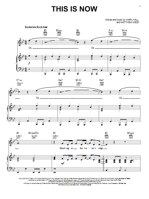 Casting Crowns This Is Now sheet music notes and chords arranged for Piano, Vocal & Guitar Chords (Right-Hand Melody)