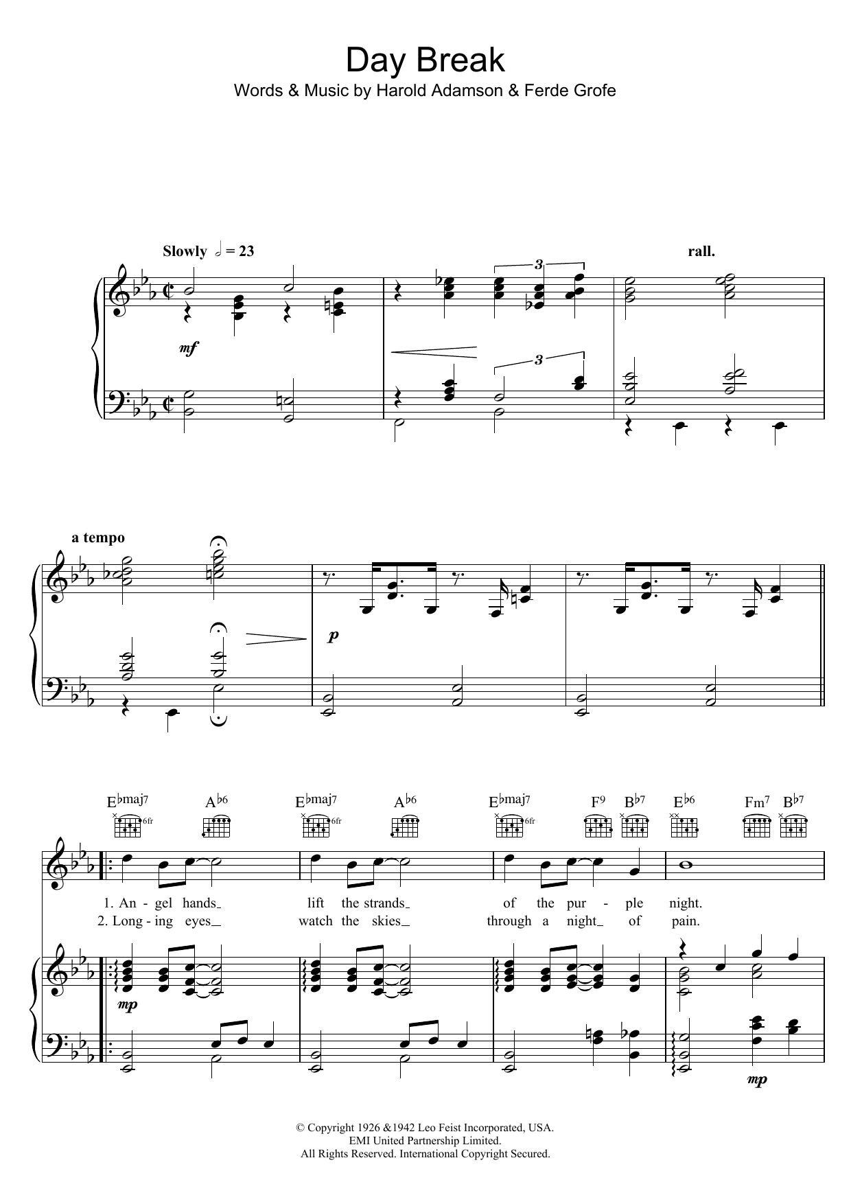 Cavan O'Connor Day Break sheet music notes and chords arranged for Piano, Vocal & Guitar Chords