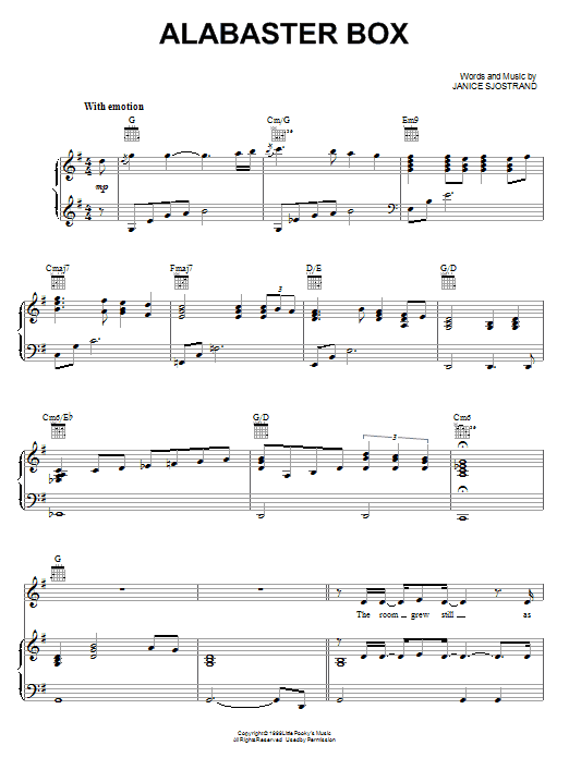 CeCe Winans Alabaster Box sheet music notes and chords arranged for Piano, Vocal & Guitar Chords (Right-Hand Melody)