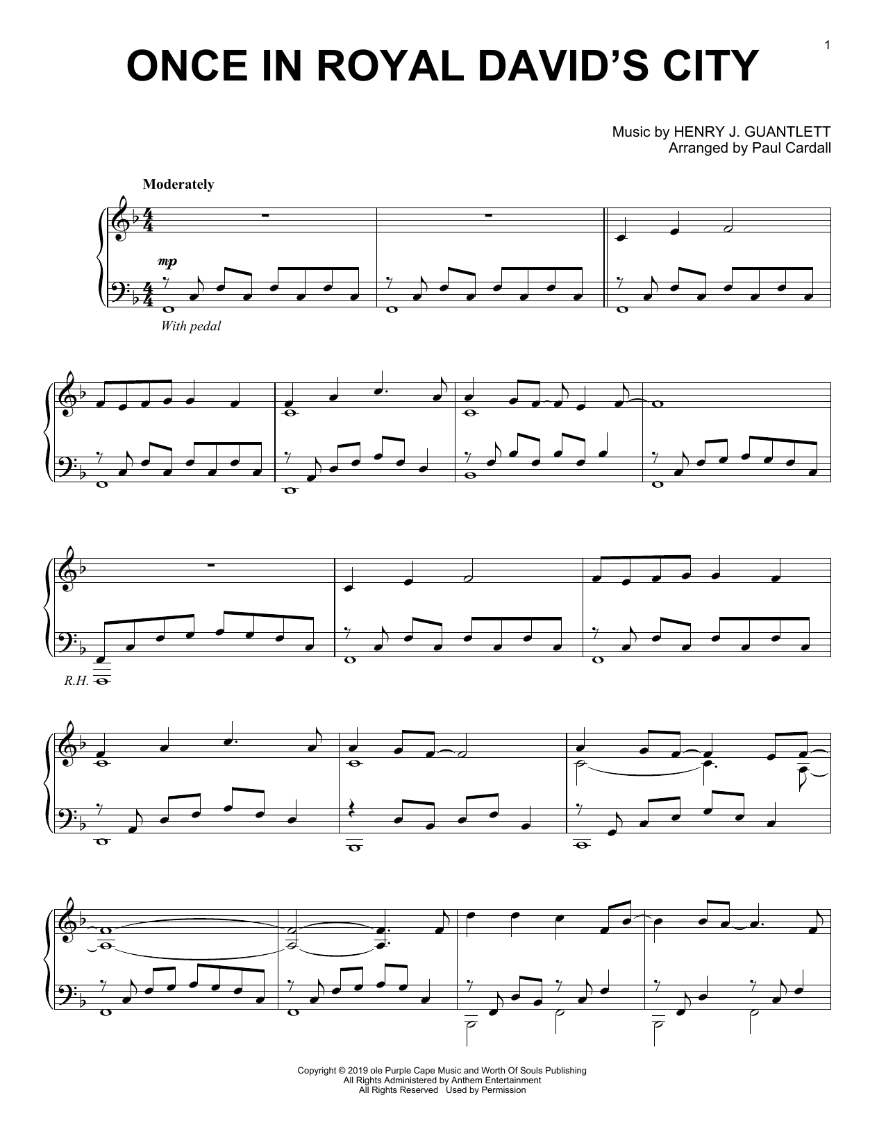 Cecil F. Alexander Once In Royal David's City (arr. Paul Cardall) sheet music notes and chords arranged for Piano Solo