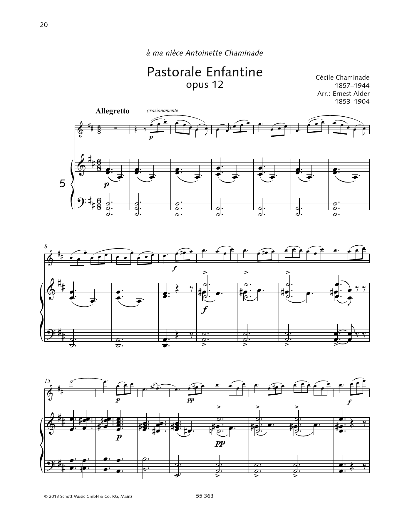 Cécile Chaminade Pastorale Enfantine sheet music notes and chords arranged for Woodwind Solo