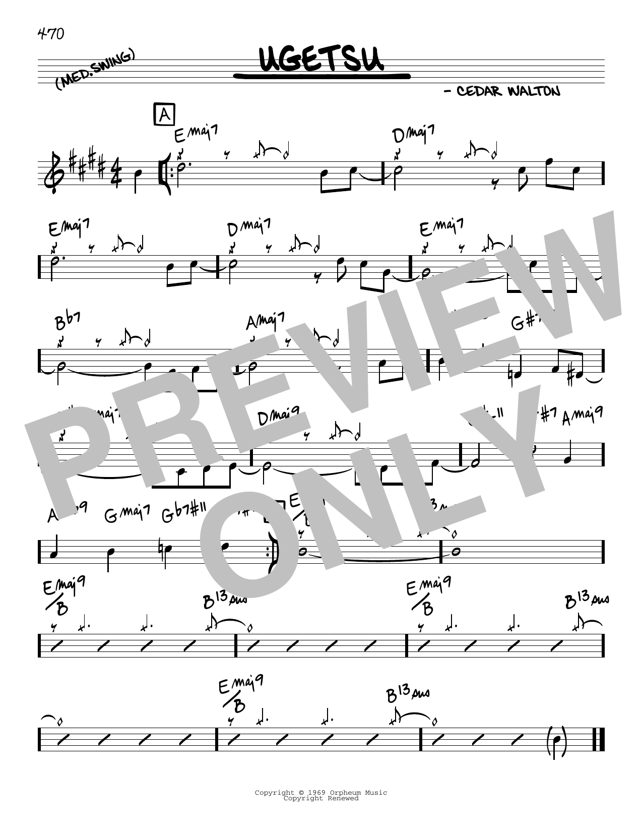 Cedar Walton Ugetsu sheet music notes and chords arranged for Real Book – Melody & Chords