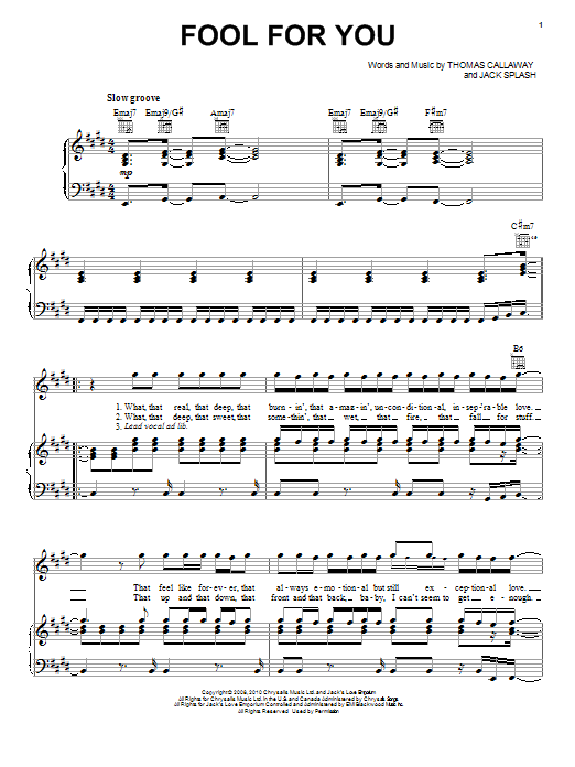 Cee Lo Green Fool For You sheet music notes and chords arranged for Piano, Vocal & Guitar Chords (Right-Hand Melody)