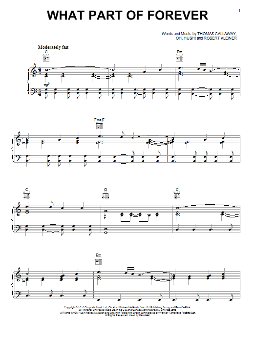 Cee Lo Green What Part Of Forever sheet music notes and chords arranged for Piano, Vocal & Guitar Chords (Right-Hand Melody)