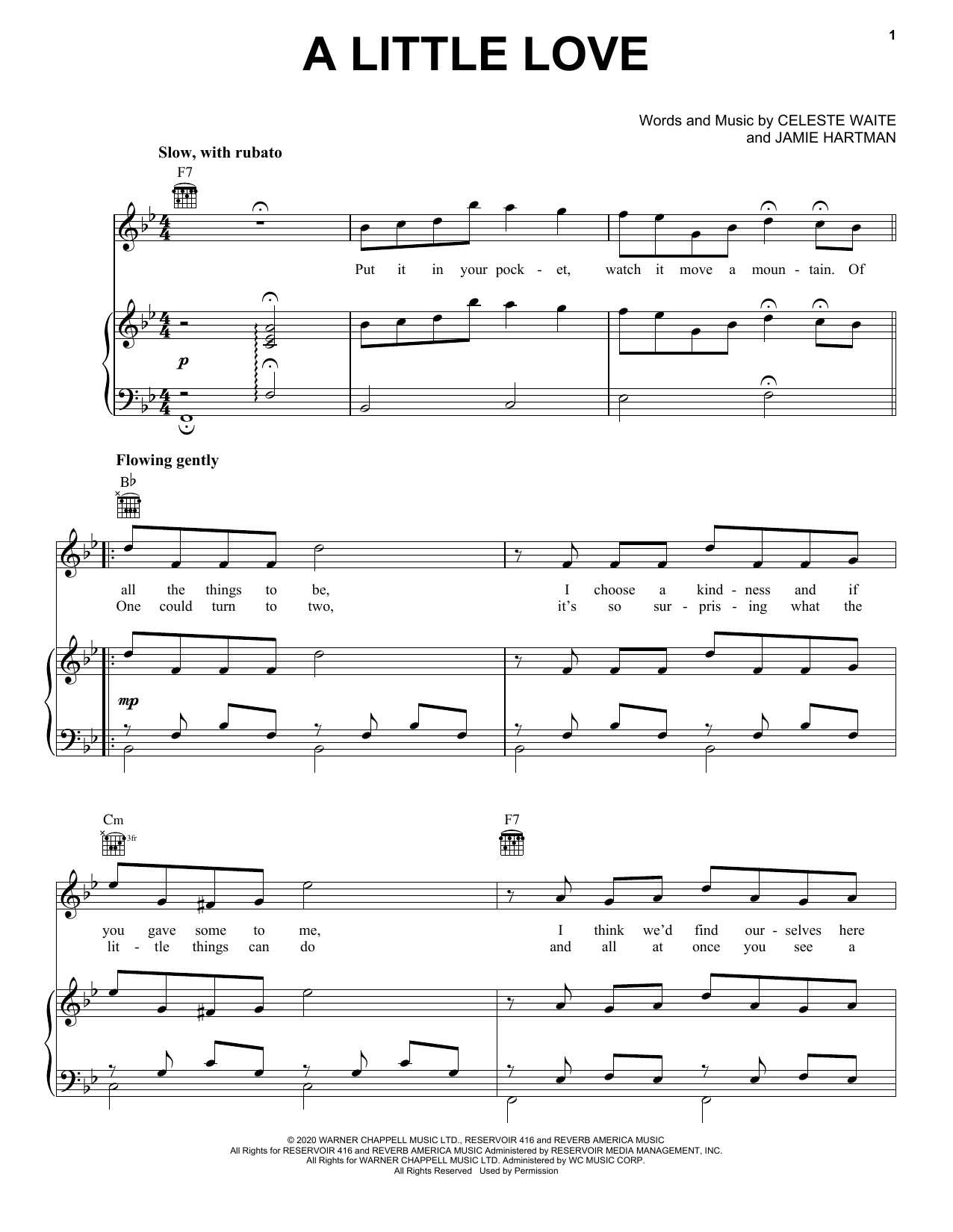Celeste A Little Love (John Lewis 2020) sheet music notes and chords arranged for Piano, Vocal & Guitar Chords (Right-Hand Melody)