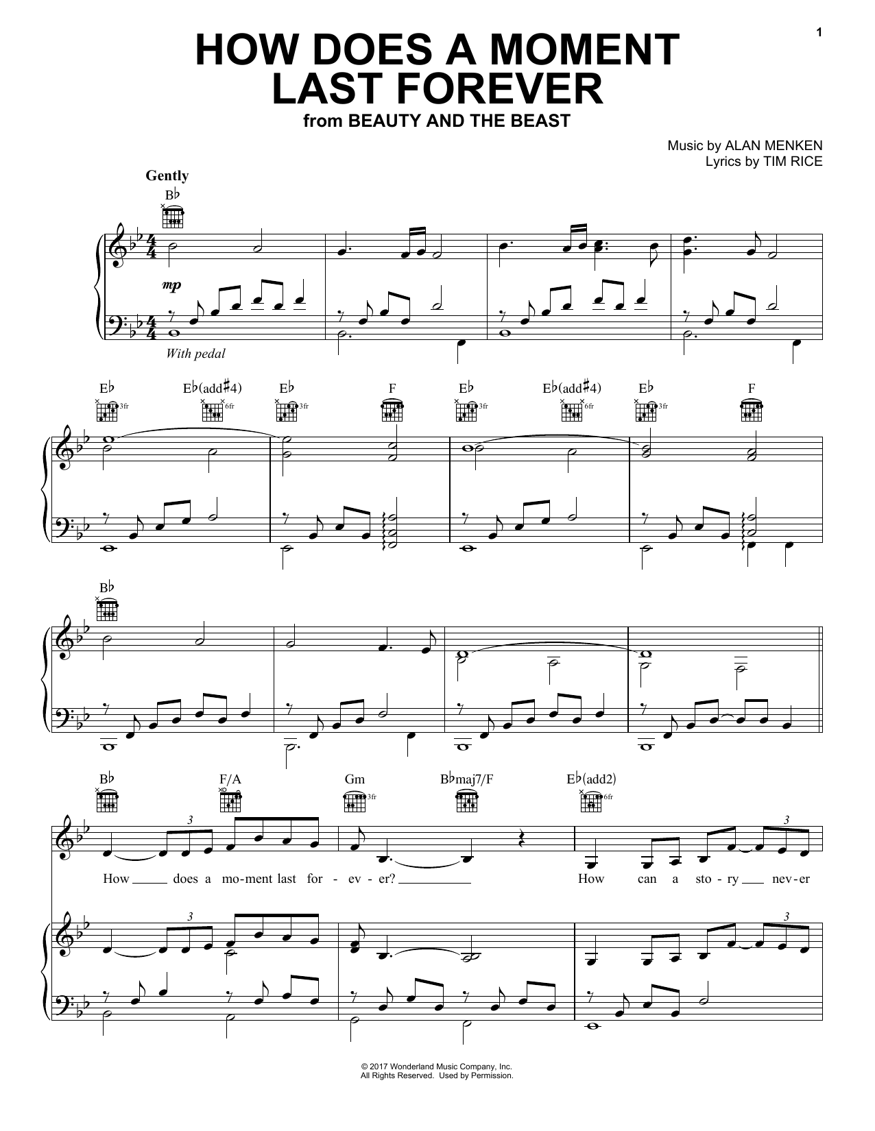 Celine Dion How Does A Moment Last Forever (from Beauty And The Beast) sheet music notes and chords arranged for Cello Duet