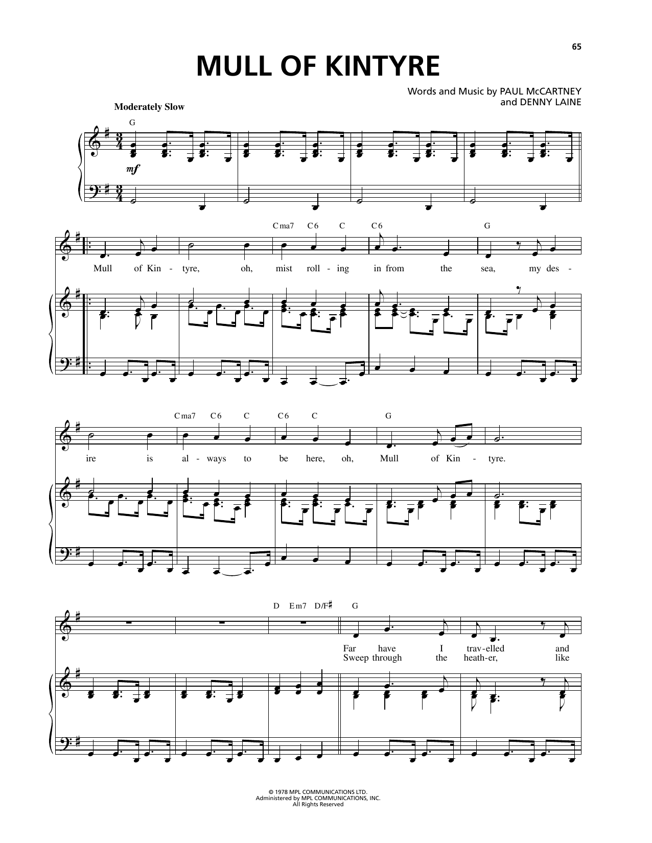 Celtic Thunder Mull Of Kintyre sheet music notes and chords arranged for Piano & Vocal
