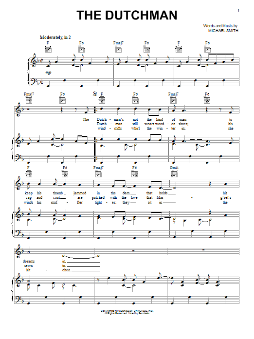 Celtic Thunder The Dutchman sheet music notes and chords arranged for Piano, Vocal & Guitar Chords (Right-Hand Melody)