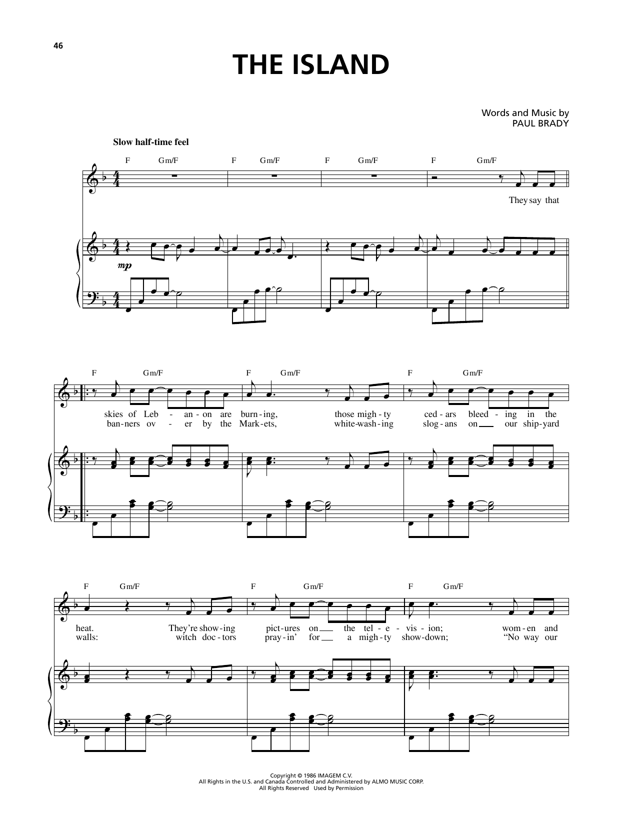 Celtic Thunder The Island sheet music notes and chords arranged for Piano & Vocal