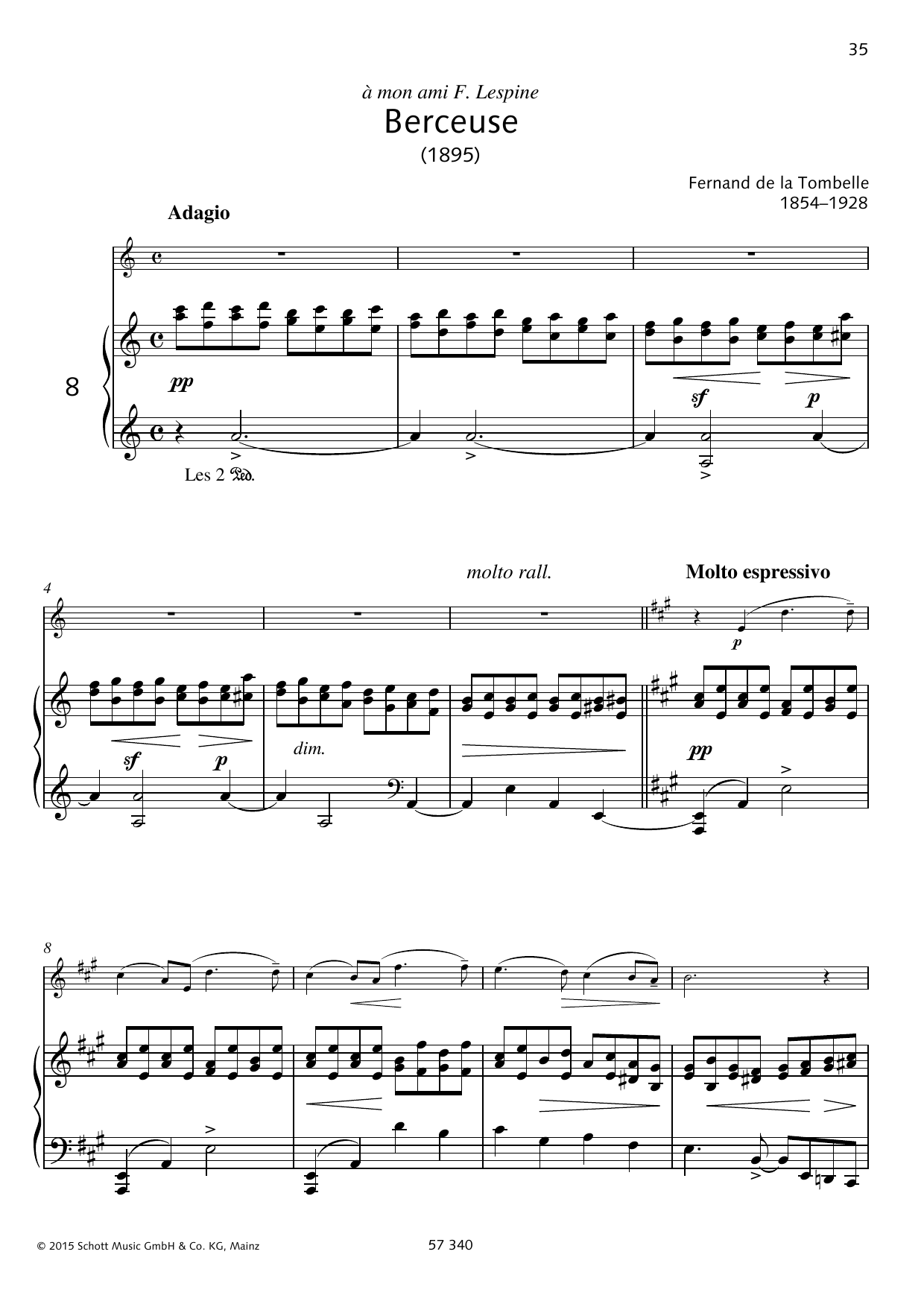 César Cui Berceuse sheet music notes and chords arranged for Woodwind Solo