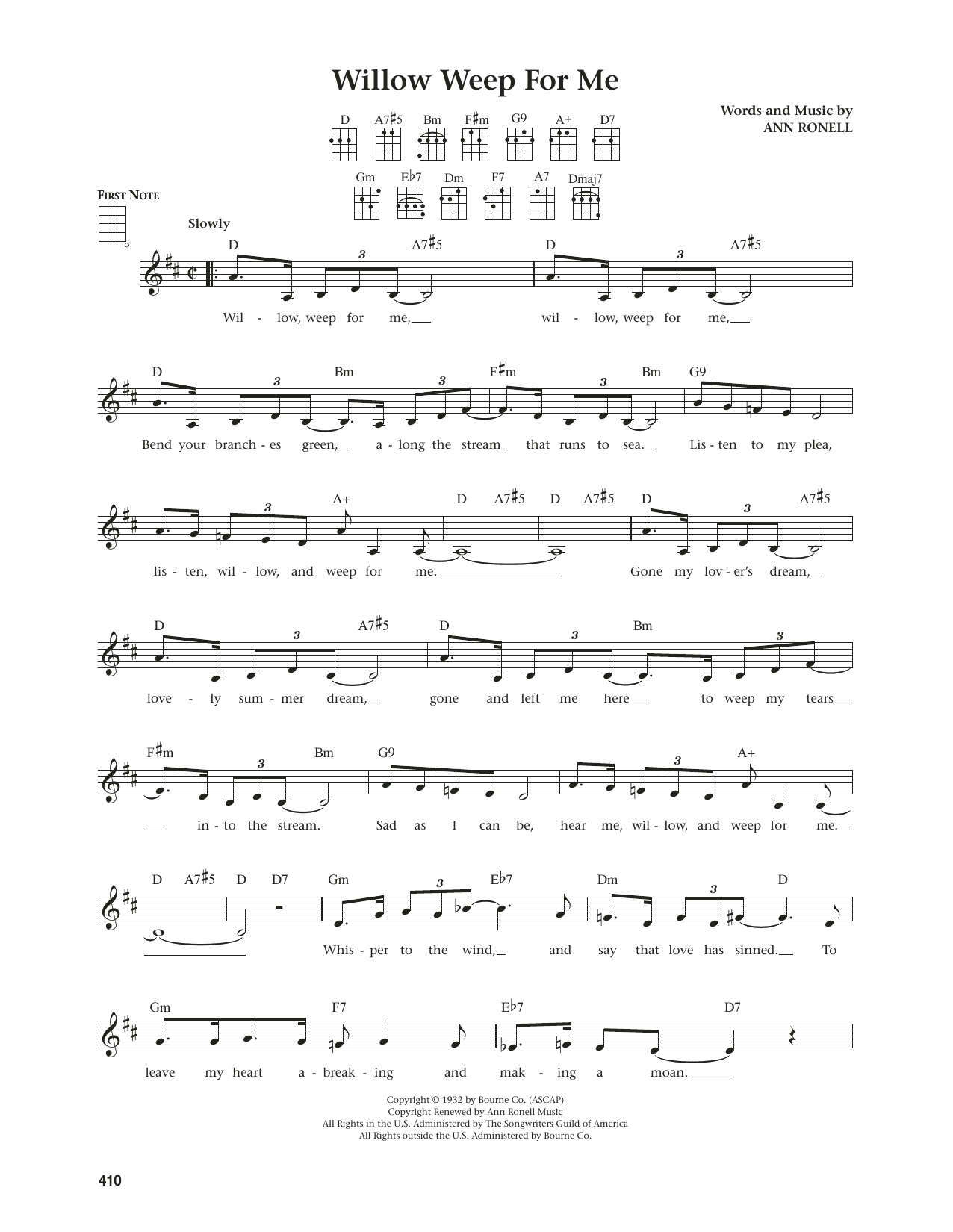 Chad & Jeremy Willow Weep For Me (from The Daily Ukulele) (arr. Jim Beloff) sheet music notes and chords arranged for Ukulele