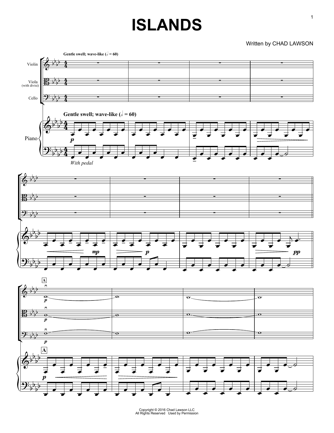 Chad Lawson Islands sheet music notes and chords arranged for Piano Solo