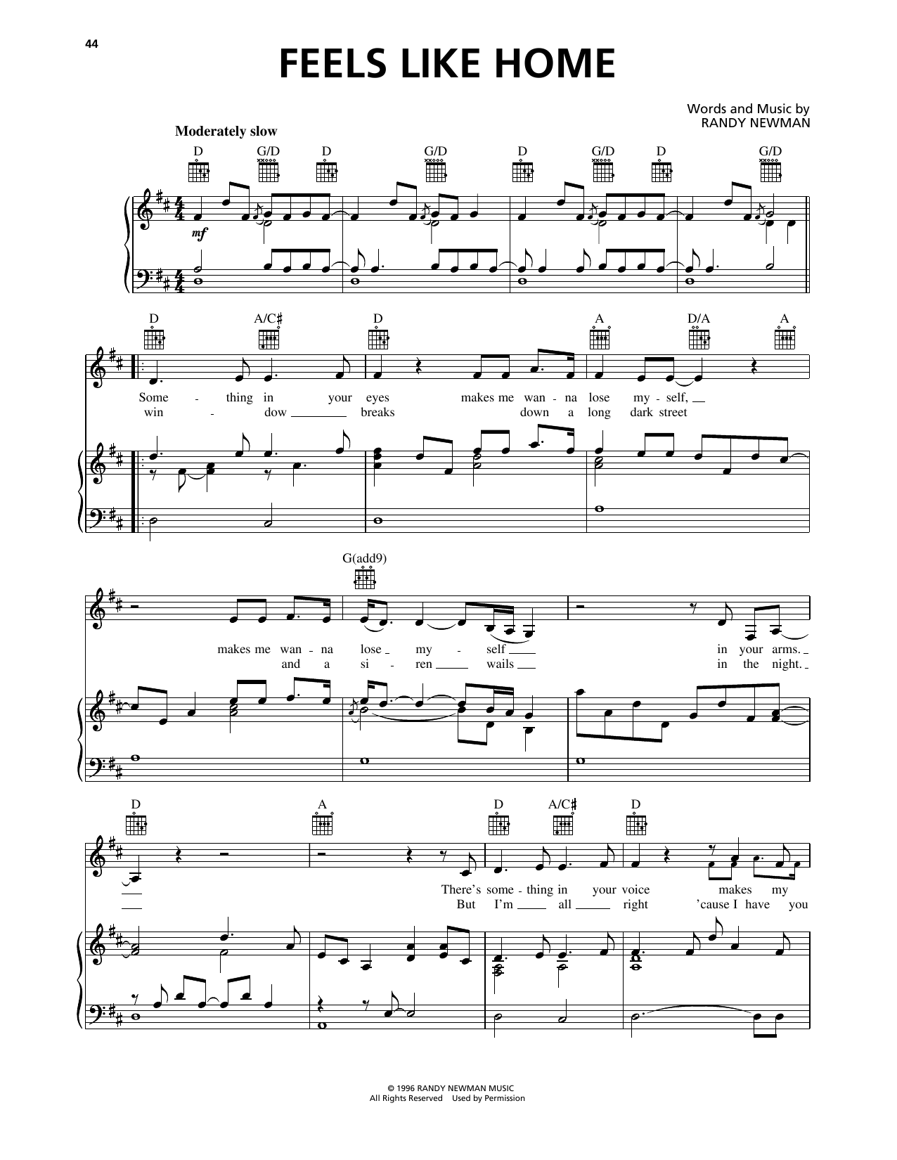 Chantal Kreviazuk Feels Like Home (from Dawson's Creek) sheet music notes and chords arranged for Piano, Vocal & Guitar Chords (Right-Hand Melody)