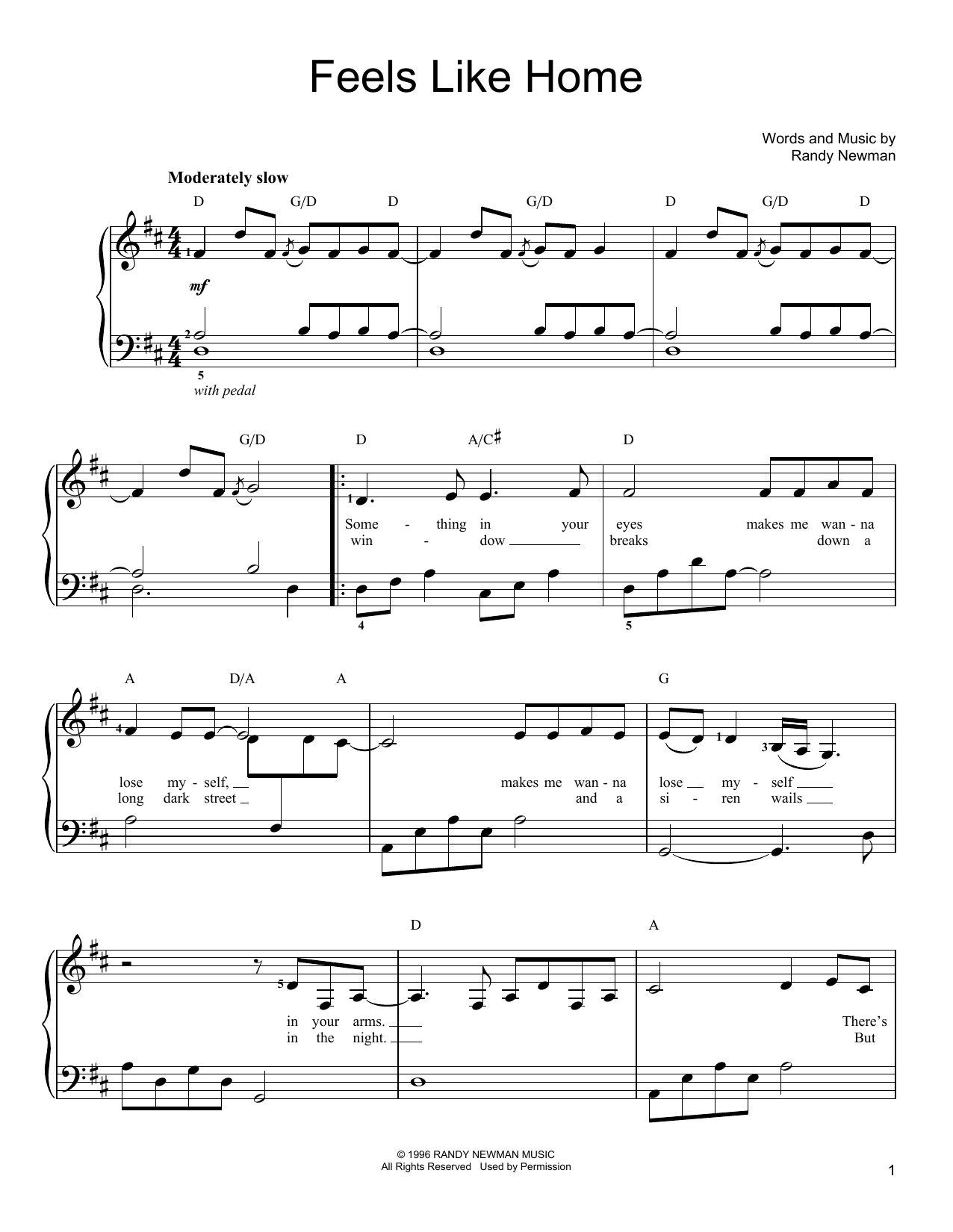 Chantal Kreviazuk Feels Like Home sheet music notes and chords arranged for Easy Piano