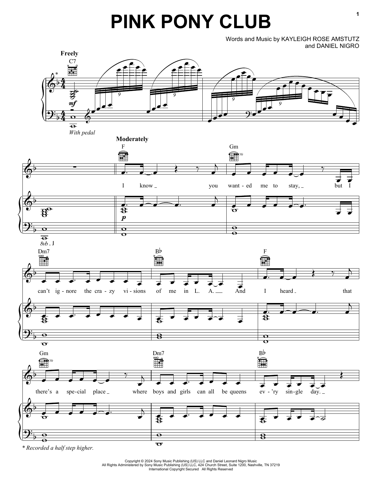Chappell Roan Pink Pony Club sheet music notes and chords arranged for French Horn Solo