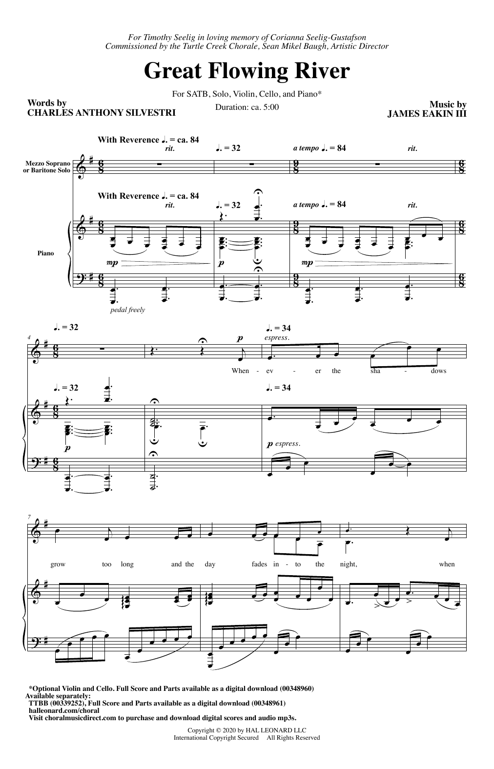 Charles Anthony Silvestri and James Eakin III Great Flowing River sheet music notes and chords arranged for TTBB Choir