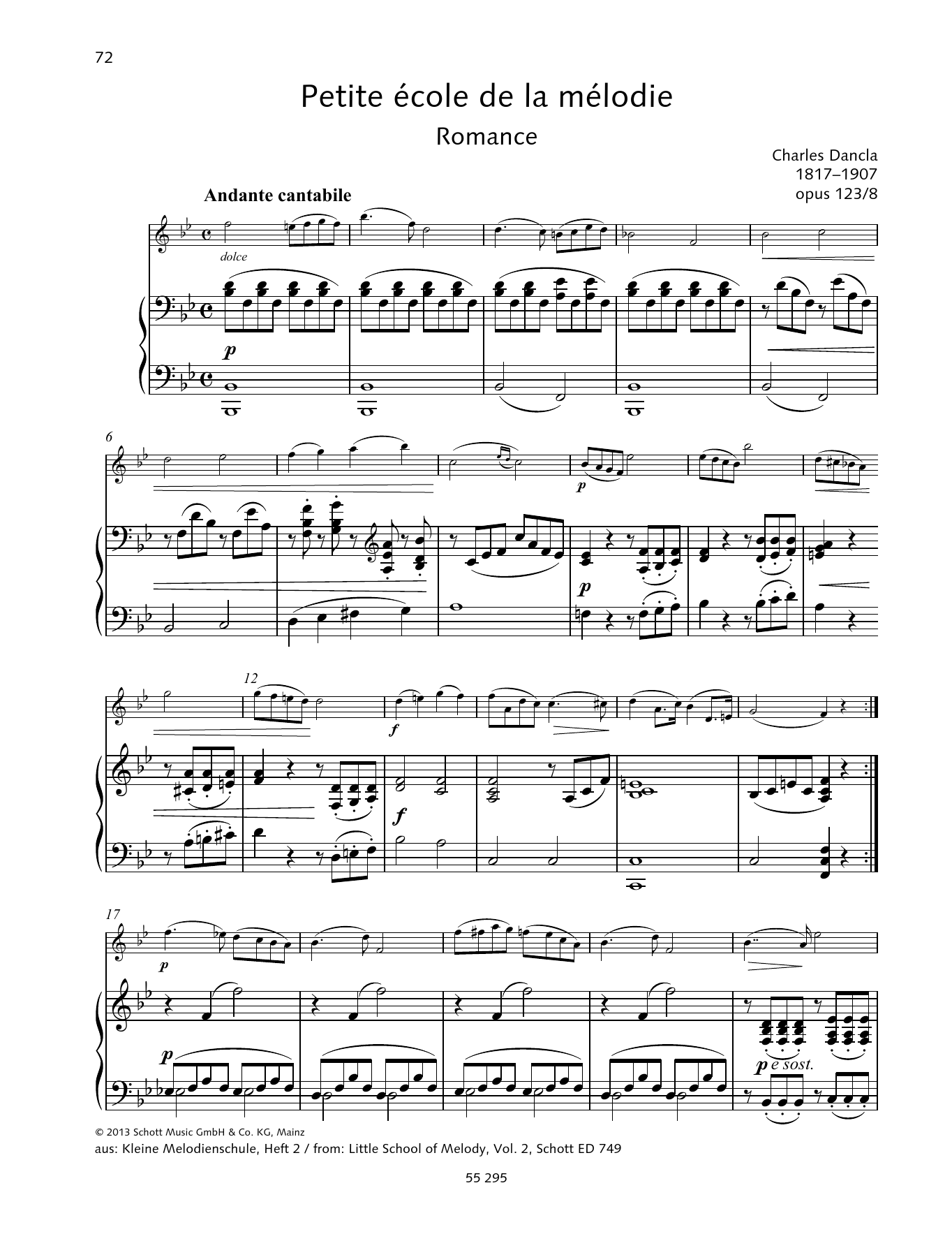 Charles Dancla Petite école de la mélodie sheet music notes and chords arranged for String Solo