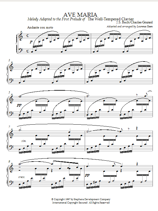 Charles Gounod Ave Maria sheet music notes and chords arranged for Piano Solo