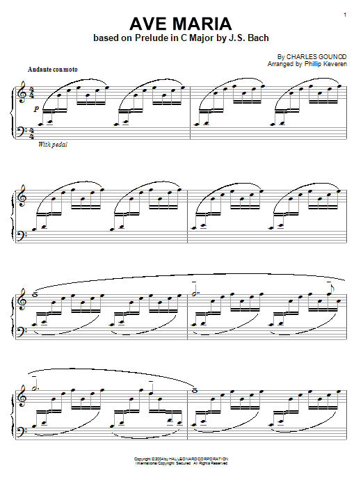 Charles Gounod Ave Maria (arr. Phillip Keveren) sheet music notes and chords arranged for Piano Solo